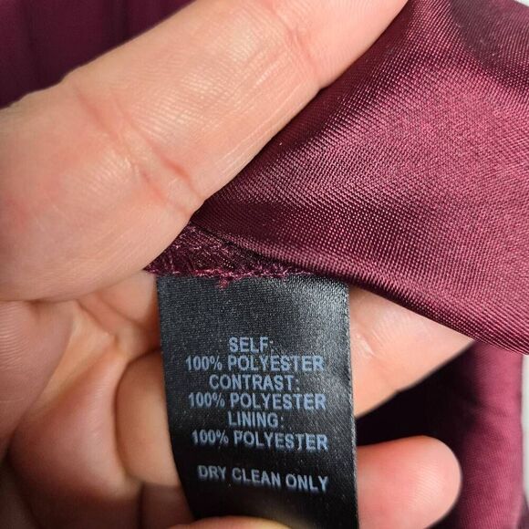 Lulu's Embroidered Bustier Pleated Skirt Burgundy Red Strapless Maxi Dress Small - Picture 7 of 7